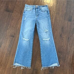 Sneak Peek Blue Distressed Flare Jeans